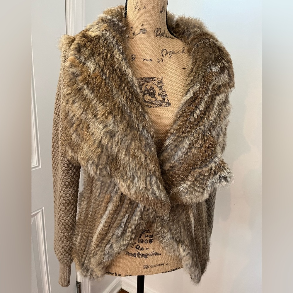 Heartloom Rabbit fur cardigan/sweater - Picture 3 of 9